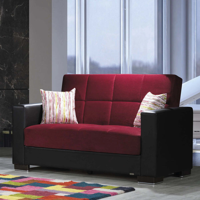 Ottomanson Armada Collection Upholstered Convertible Loveseat with Storage