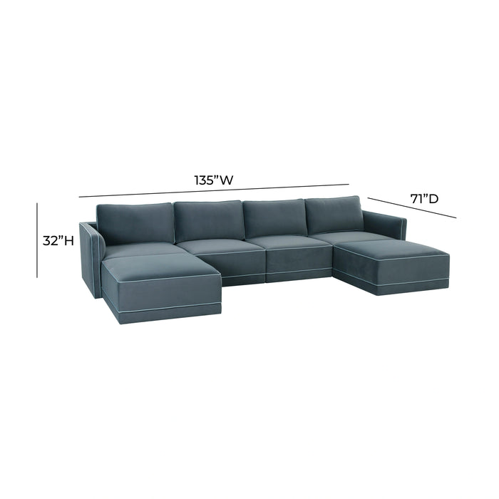 Willow 6-Piece Performance Velvet Modular U Sectional