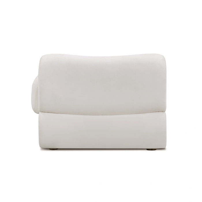 Zenith Contract-Grade Upcycled Fabric Cream Corner Chair