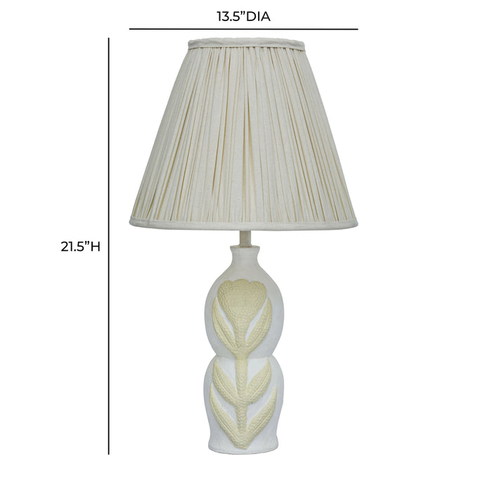 Edith Papier Mache Flower Pleated Table Lamp