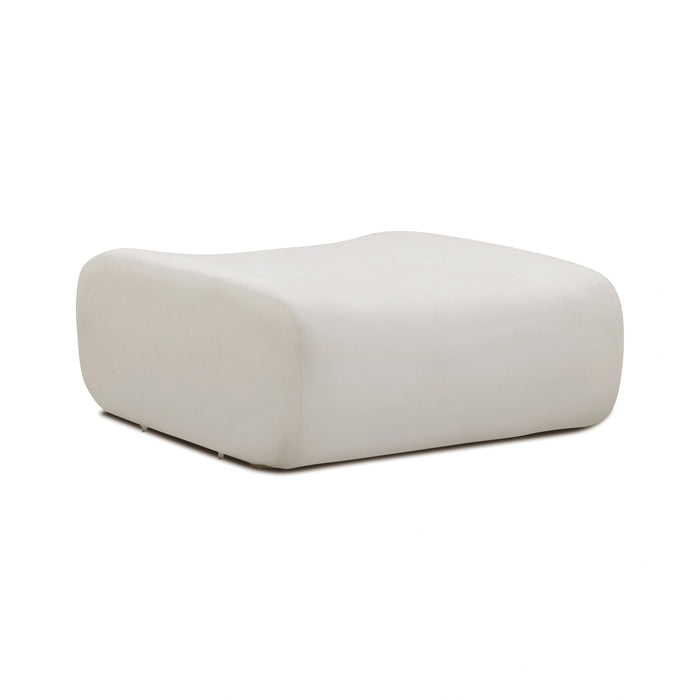 Zenith Contract-Grade Upcycled Cream Fabric Ottoman