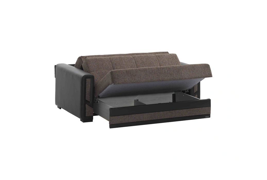 Ottomanson Mondomax Collection Upholstered Convertible Loveseat with Storage