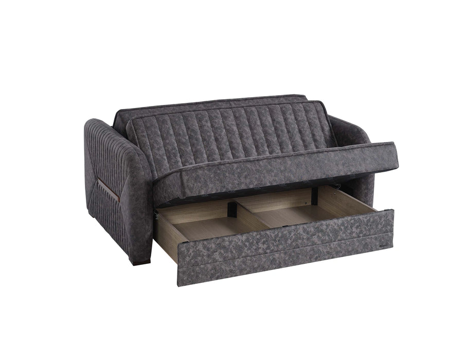 Ottomanson Speedy Collection Upholstered Convertible Loveseat with Storage