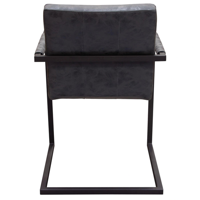 Nolan 2-Pack Dining Chairs in Charcoal Diamond Tufted Leatherette on Charcoal Powder Coat Frame by Diamond Sofa
