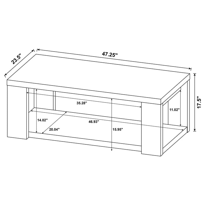 Pavone Open-Shelf Coffee and End Table Set - Black 3-Piece Set