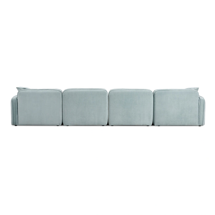 Travie 6-Piece Performance Corduroy Velvet Modular U-Sectional