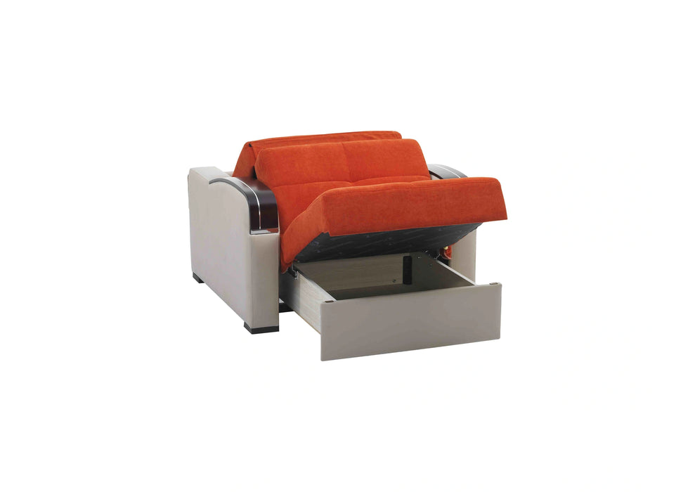 Ottomanson Sleep Plus Collection Upholstered Convertible Armchair with Storage