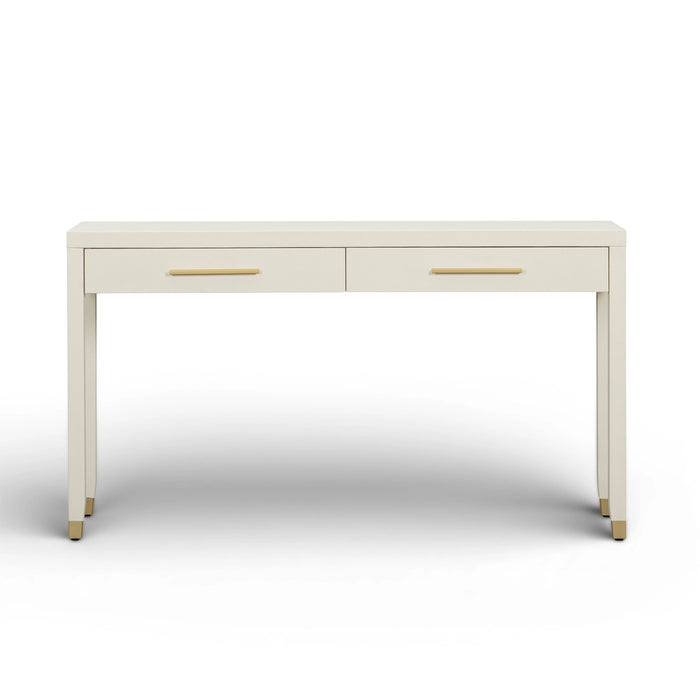 Dani 54" Cream Faux Shagreen 2-Drawer Console Table