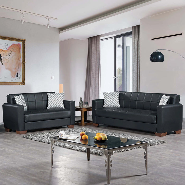 Ottomanson Barato Collection Upholstered Convertible Loveseat with Storage