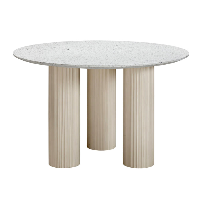Parcino 47" Faux Terrazzo Concrete Indoor/Outdoor Round Dining Table