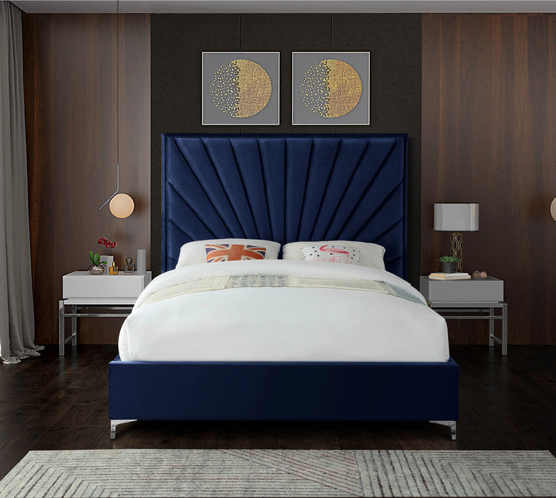 Eclipse Navy Velvet King Bed