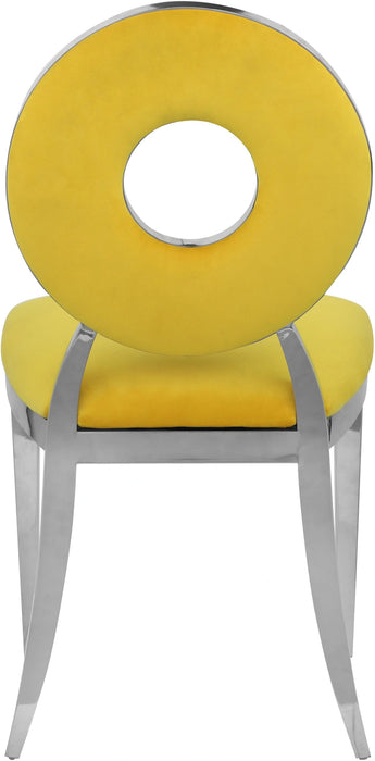 Carousel Yellow Velvet Dining Chair