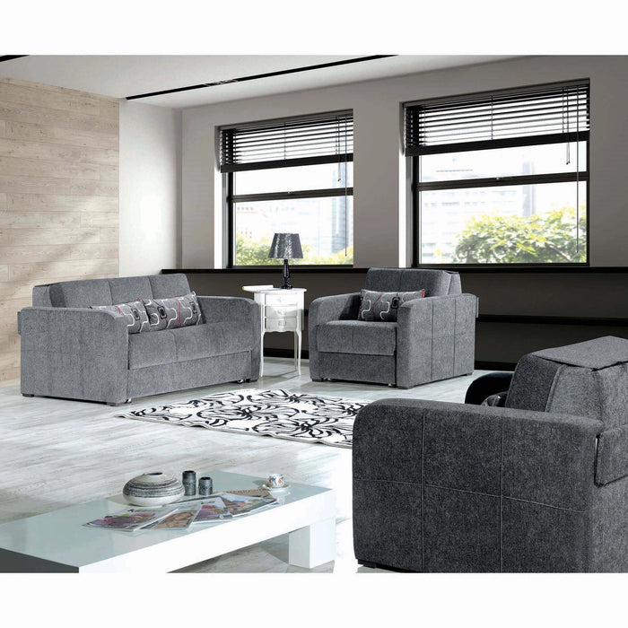 Ottomanson Ferra Fashion Collection Upholstered Convertible Armchair with Storage
