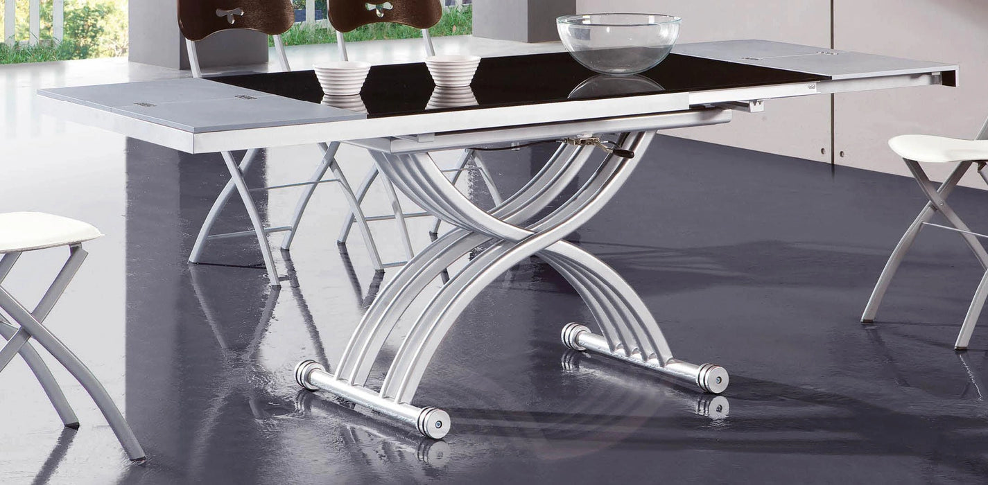 ESF Furniture 2109 Dining Table w/ Two 14" Extensions in Dark Gray