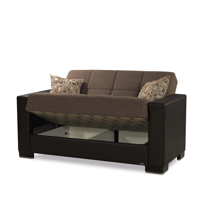 Ottomanson Armada Collection Upholstered Convertible Loveseat with Storage