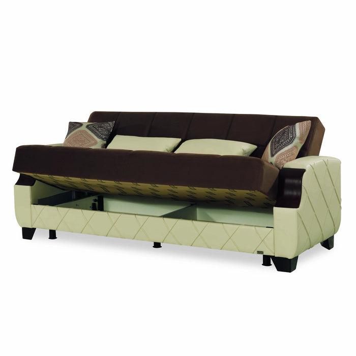 Ottomanson Molina Collection Upholstered Convertible Sofabed with Storage