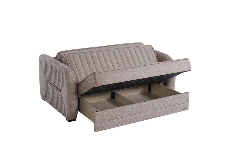 Ottomanson Speedy Collection Upholstered Convertible Loveseat with Storage