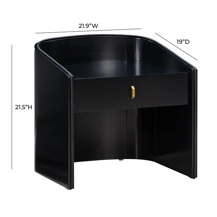 Collins 22" Lacquer Nightstand With Drawer