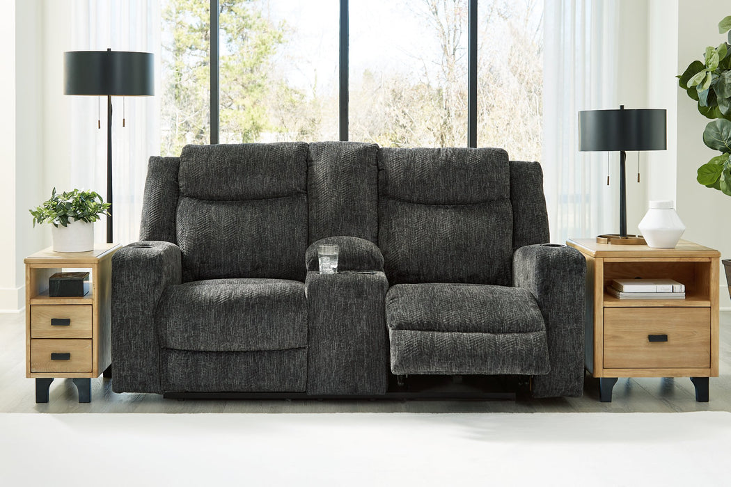 Martinglenn Power Reclining Loveseat with Console - Home And Beyond