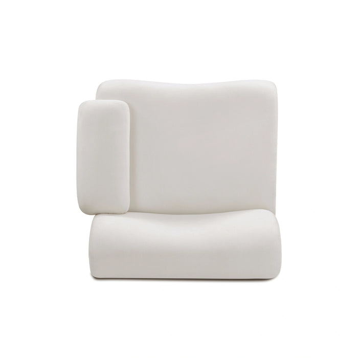 Zenith Contract-Grade Upcycled Fabric Cream Corner Chair