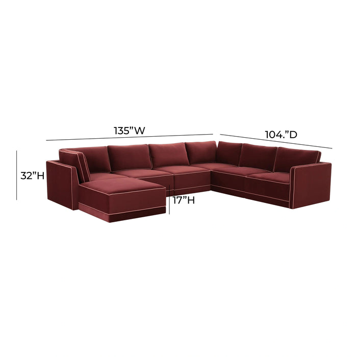 Willow 7-Piece Performance Velvet Modular Large Chaise Sectional