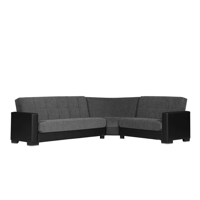Ottomanson Armada Collection Upholstered Convertible Sectional with Storage