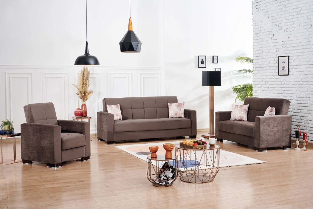 Ottomanson Armada Collection Upholstered Convertible Sofabed with Storage