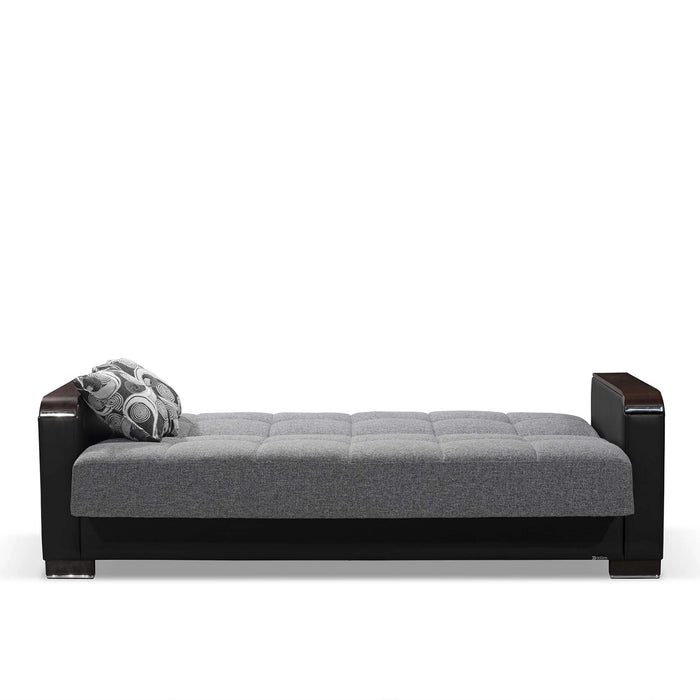 Ottomanson Armada X Collection Upholstered Convertible Wood Trimmed Sofabed with Storage