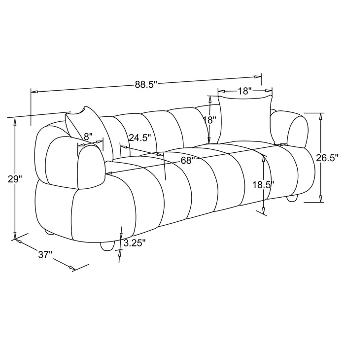 Whitney Woven Fabric Upholstered Sofa