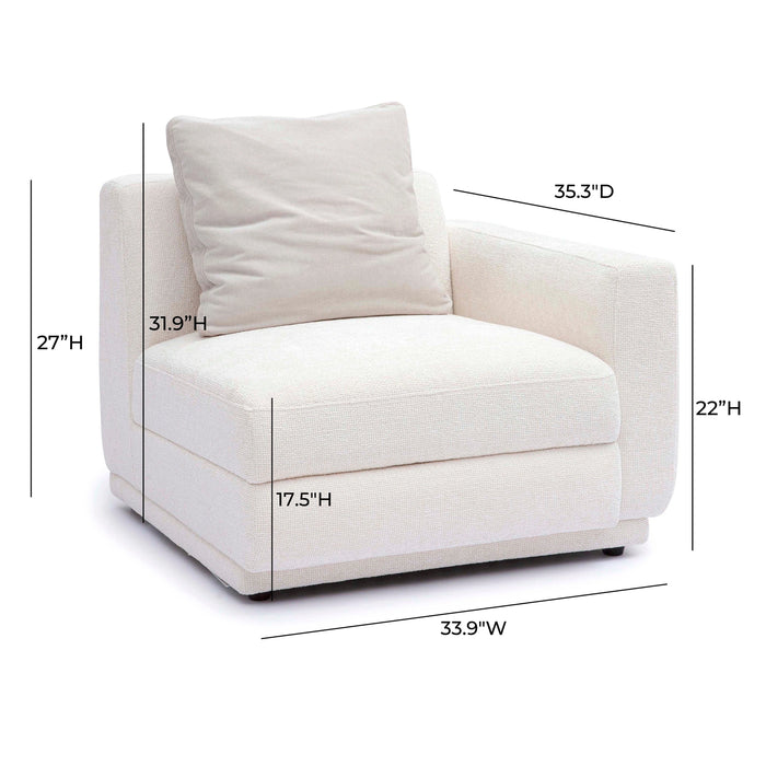 Perry Cream Performance Chenille Modular Corner Chair