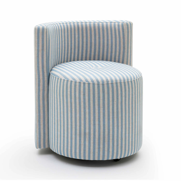 Alyssa Striped Performance Linen Rolling Desk Chair