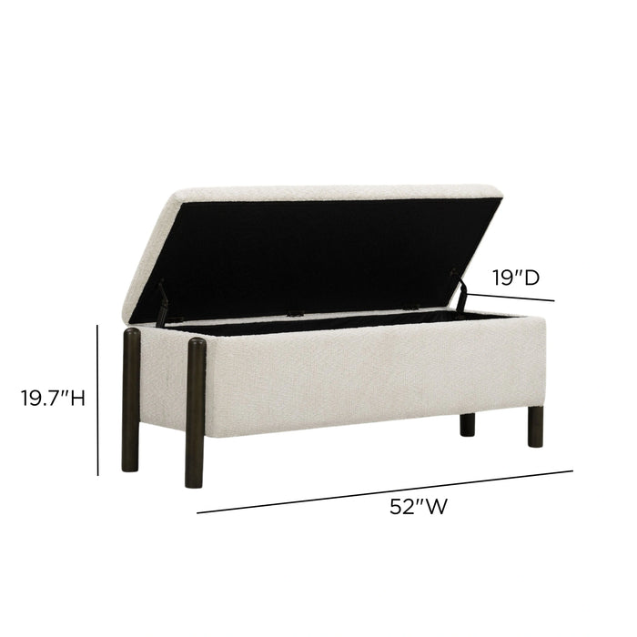 Abby 52" Nubby Fabric Storage Bench