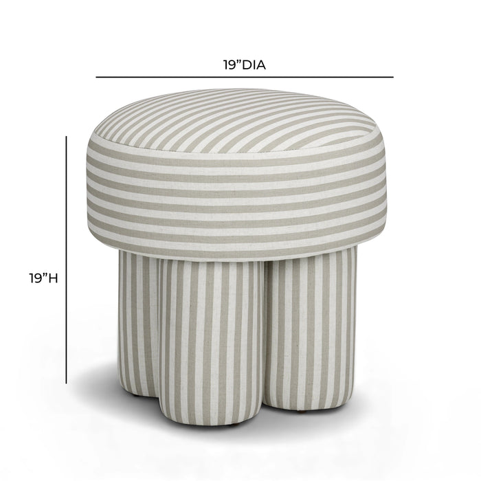 Masha Striped Performance Linen Accent Stool
