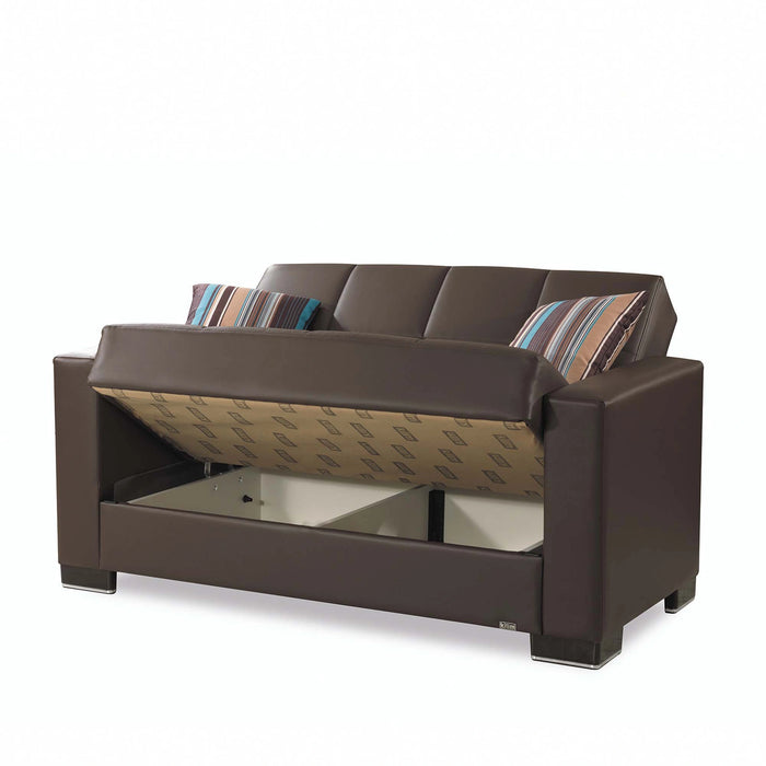 Ottomanson Armada Collection Upholstered Convertible Loveseat with Storage