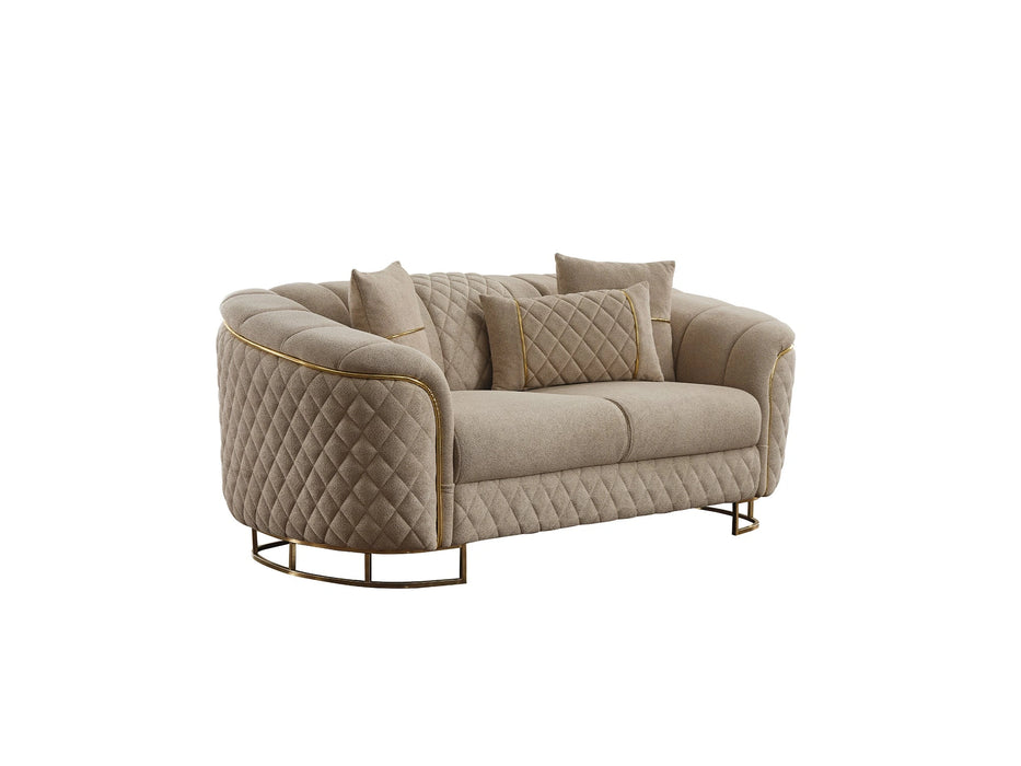Victoria Stationary Loveseat Cream