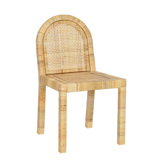 Amara Cream Contract-Grade Linen Arched Dining Chair