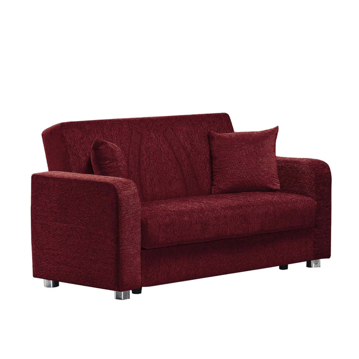 Ottomanson Elegance Collection Upholstered Convertible Loveseat with Storage