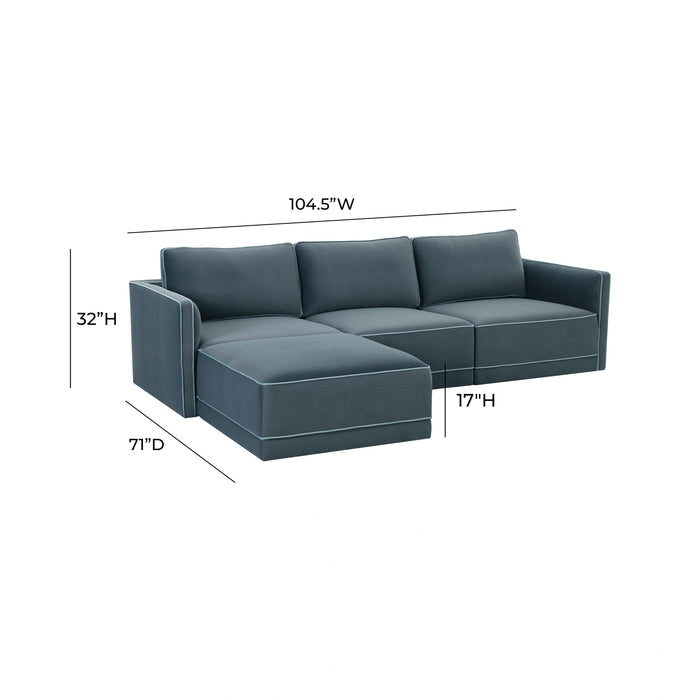 Willow 4-Piece Performance Velvet Modular Sectional