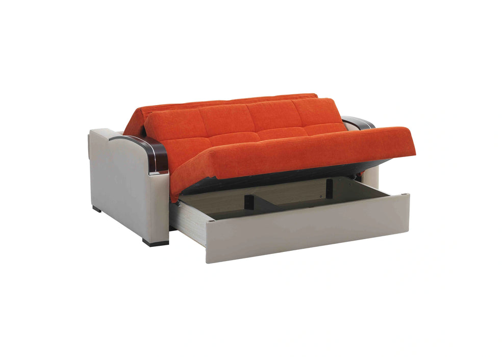 Ottomanson Sleep Plus Collection Upholstered Convertible Loveseat with Storage