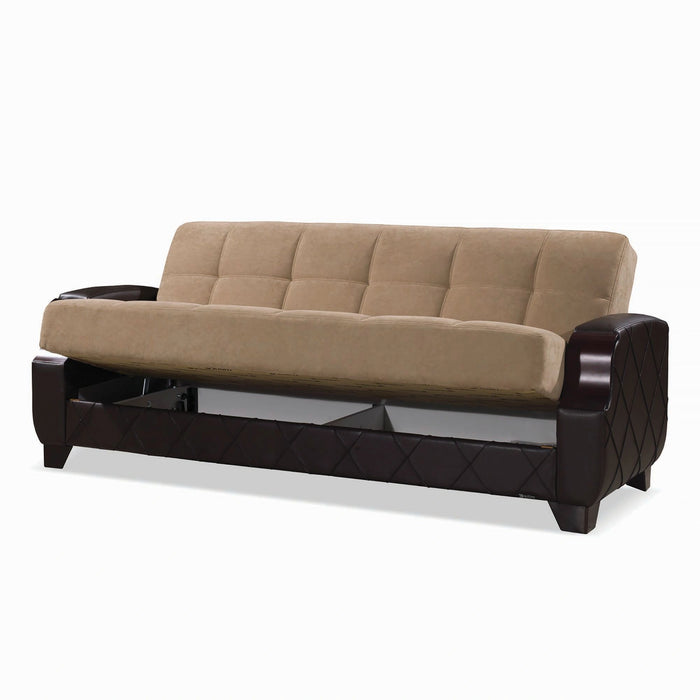Ottomanson Molina Collection Upholstered Convertible Sofabed with Storage