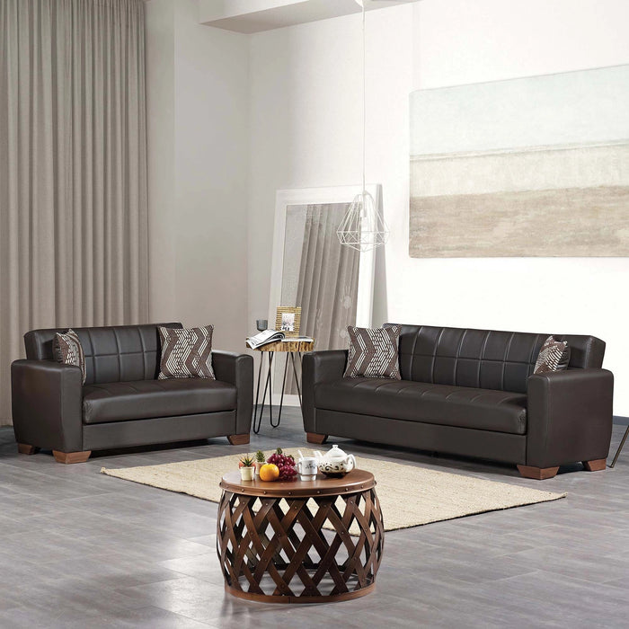 Ottomanson Barato Collection Upholstered Convertible Loveseat with Storage