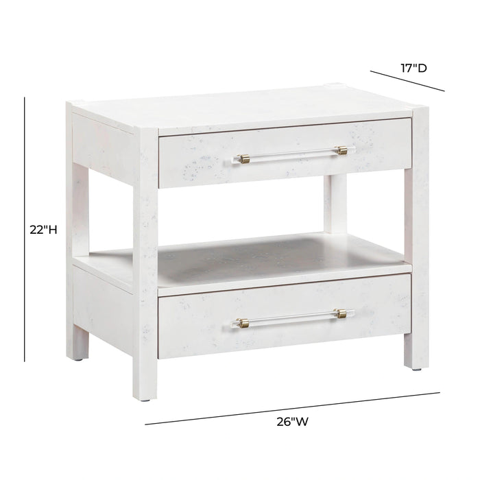 Brandyss 26" Burl 2-Drawer Nightstand