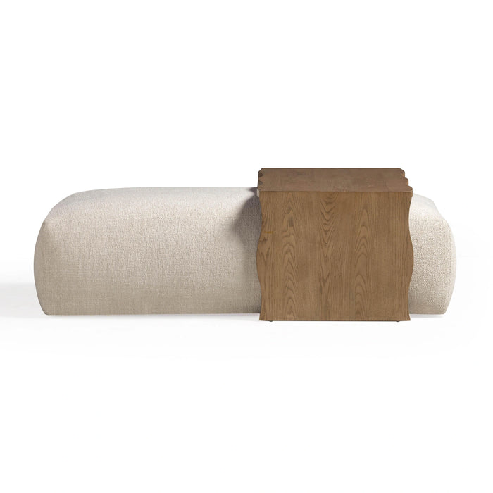 Spencer 54" Performance Basketweave Ottoman with Bridge Table