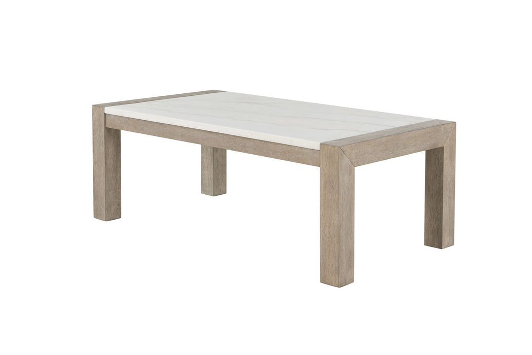 White Marble Top 50" Coffee Table - Home And Beyond