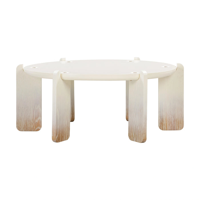 Gloria 35" Cream Oak Round Coffee Table