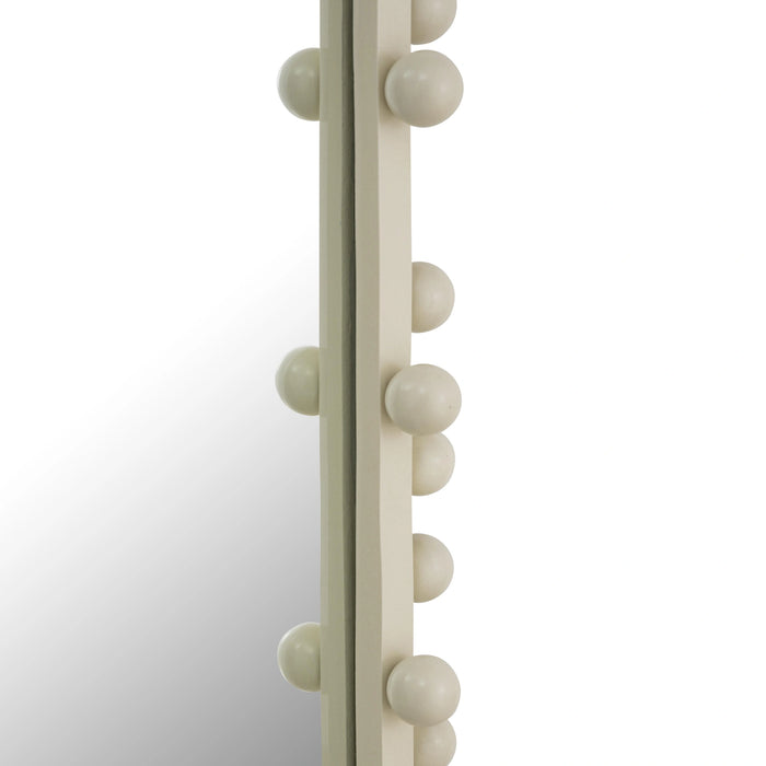 Bubbles Ivory Oval Wall Mirror (17"X31.5"-22.6"X42")