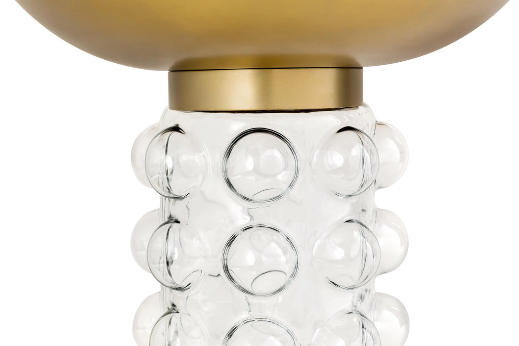 Bubble Glass and Brass Side Table