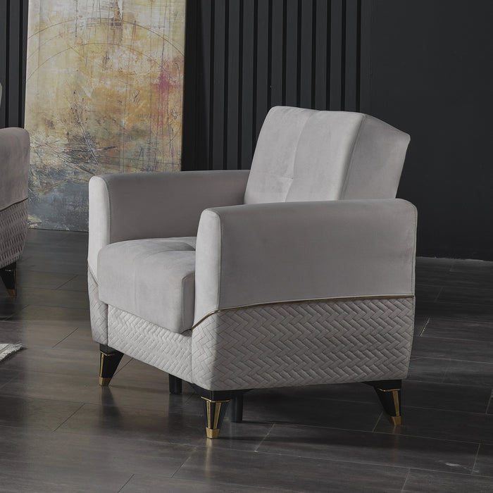 Ottomanson Samba Collection Upholstered Convertible Armchair with Storage