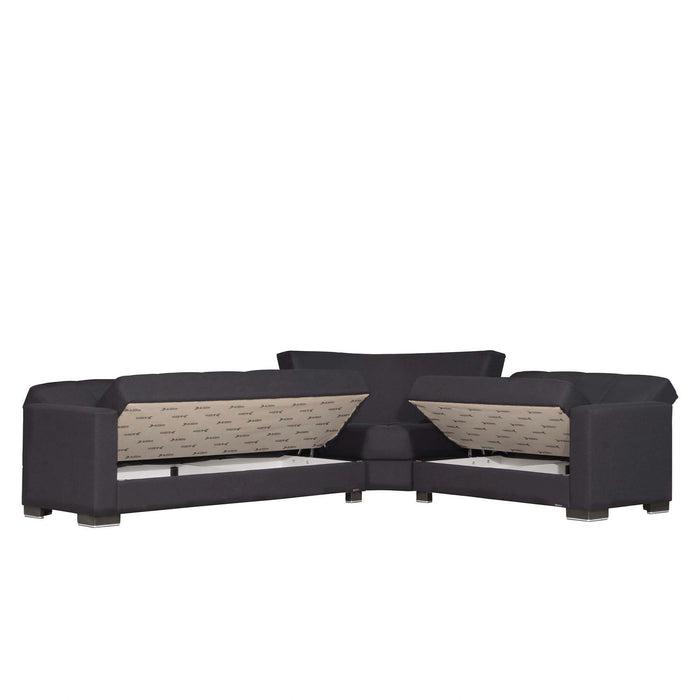 Ottomanson Armada Collection Upholstered Convertible Sectional with Storage