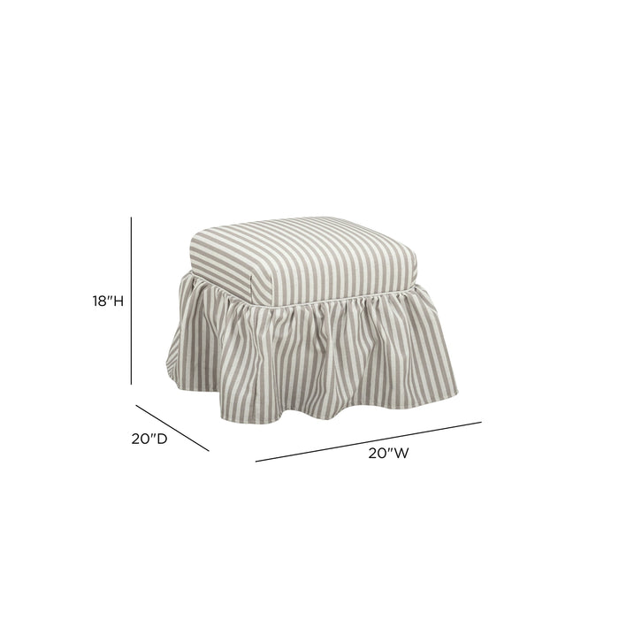 Gertrude Performance Linen Skirted Ottoman